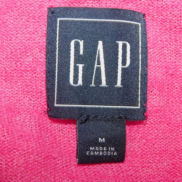 GAP womens M Pink Barbiecore V Neck Linen Blend Light Sweater - Picture 4 of 9